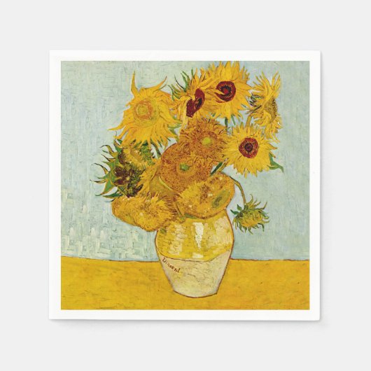 Vincent van Gogh 12 Zonnebloemen impressionist Servet (Voorkant)