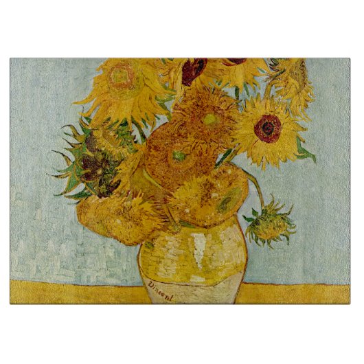 Vincent van Gogh 12 Zonnebloemen impressionist Snijplank (Voorkant)