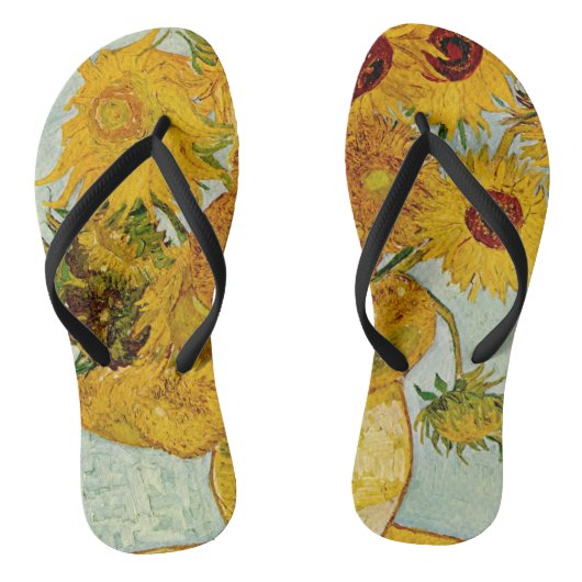 Vincent van Gogh 12 Zonnebloemen impressionist Teenslippers (Voetbed)