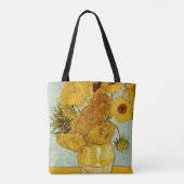Vincent van Gogh 12 Zonnebloemen impressionist Tote Bag (Achterkant)