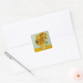 Vincent van Gogh 12 Zonnebloemen impressionist Vierkante Sticker (Envelop)