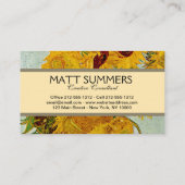 Vincent van Gogh 12 Zonnebloemen impressionist Visitekaartje (Achterkant)