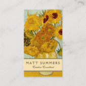 Vincent van Gogh 12 Zonnebloemen impressionist Visitekaartje (Voorkant)