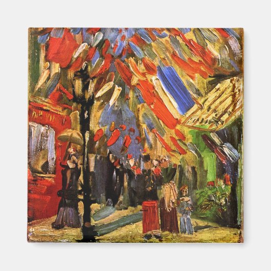 Vincent van Gogh - 14 juli - feestdag Magneet (Voorkant)