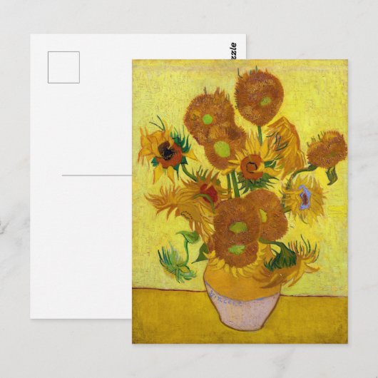 Vincent Van Gogh 15 zonnebloemen in een Vase Art Briefkaart (Voorkant / Achterkant)