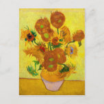 Vincent Van Gogh 15 zonnebloemen in een Vase Art Briefkaart<br><div class="desc">Vincent Van Gogh 15 zonnebloemen in een Vase Art Briefkaart</div>