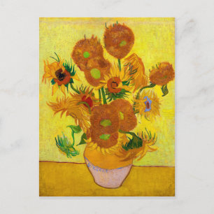 Vincent Van Gogh 15 zonnebloemen in een Vase Art Briefkaart