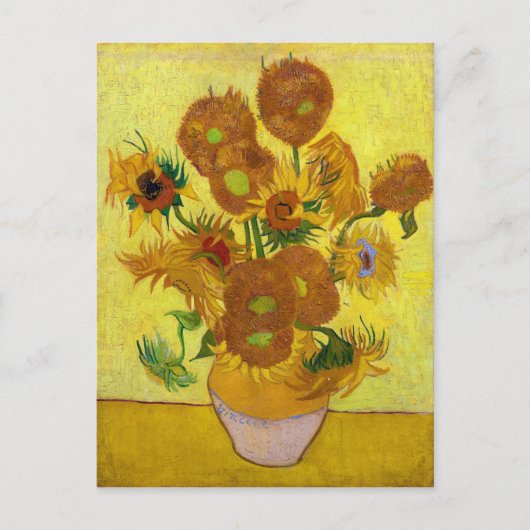 Vincent Van Gogh 15 zonnebloemen in een Vase Art Briefkaart (Voorkant)