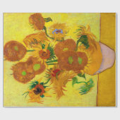 Vincent Van Gogh 15 zonnebloemen in een Vase Art Cadeaupapier (Vlak)