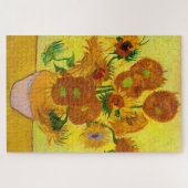 Vincent Van Gogh 15 zonnebloemen in een Vase Art Legpuzzel (Horizontaal)