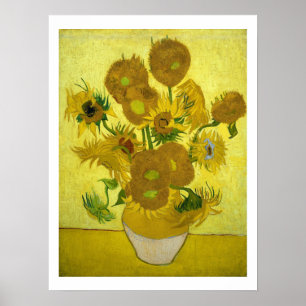 Vincent Van Gogh 15 zonnebloemen in een Vase Post Poster