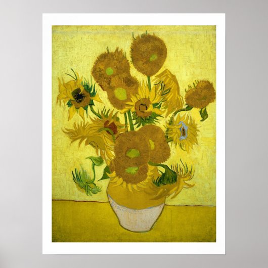 Vincent Van Gogh 15 zonnebloemen in een Vase Post Poster (Voorkant)