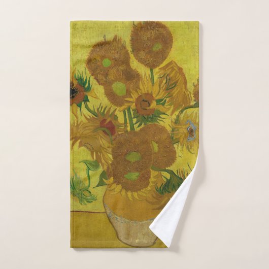 Vincent Van Gogh 15 zonnebloemen schilderen Bad Handdoek (Handdoek)