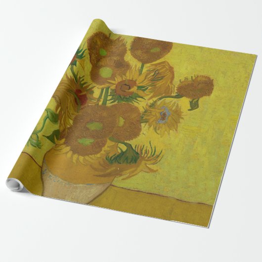 Vincent Van Gogh 15 zonnebloemen schilderen Cadeaupapier (Uitgerold)