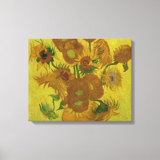 Vincent Van Gogh 15 zonnebloemen schilderen Canvas Afdruk (Voorkant)