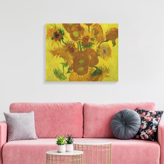 Vincent Van Gogh 15 zonnebloemen schilderen Canvas Afdruk (Insitu (Woonkamer))