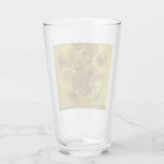 Vincent Van Gogh 15 zonnebloemen schilderen Glas (Achterkant)