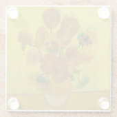 Vincent Van Gogh 15 zonnebloemen schilderen Glazen Onderzetter (Achterkant)