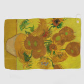 Vincent Van Gogh 15 zonnebloemen schilderen Golfhanddoek (Horizontaal)