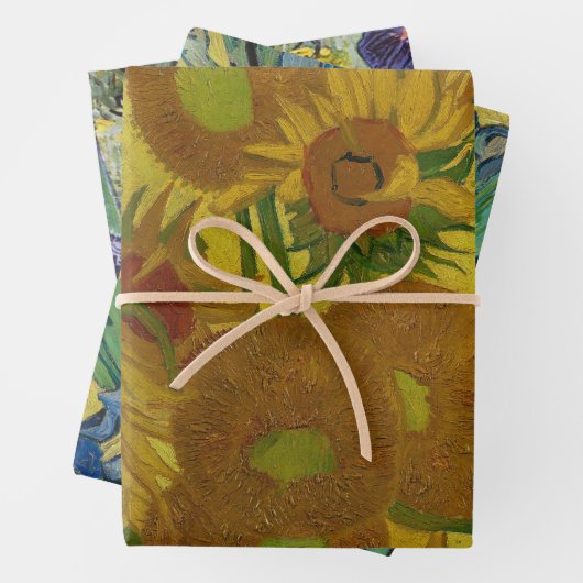 Vincent Van Gogh 15 zonnebloemen schilderen Inpakpapier Vel (In situ)