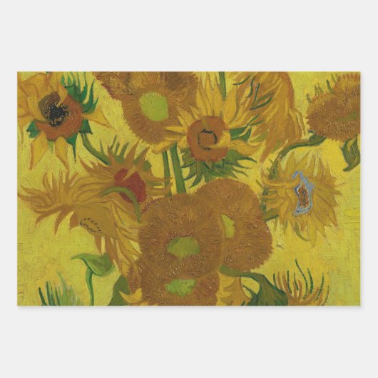 Vincent Van Gogh 15 zonnebloemen schilderen Inpakpapier Vel (Voorkant)