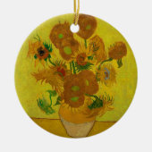 Vincent Van Gogh 15 zonnebloemen schilderen Keramisch Ornament (Voorkant)