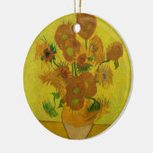 Vincent Van Gogh 15 zonnebloemen schilderen Keramisch Ornament (Links)