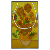 Vincent Van Gogh 15 zonnebloemen schilderen Klein Cadeauzakje (Achterkant)