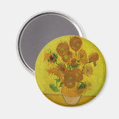 Vincent Van Gogh 15 zonnebloemen schilderen Magneet (Voorkant / Achterkant)