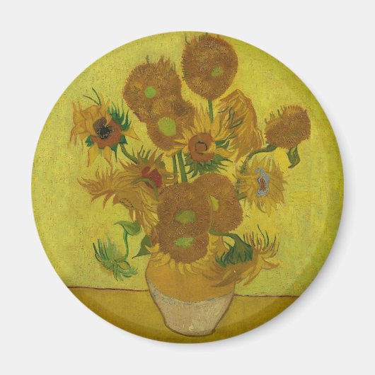 Vincent Van Gogh 15 zonnebloemen schilderen Magneet (Voorkant)