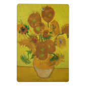 Vincent Van Gogh 15 zonnebloemen schilderen Mini Klembord (Achterkant)