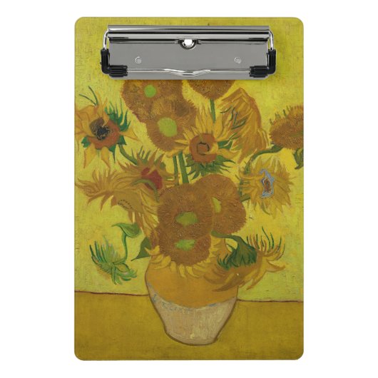 Vincent Van Gogh 15 zonnebloemen schilderen Mini Klembord (Voorkant)