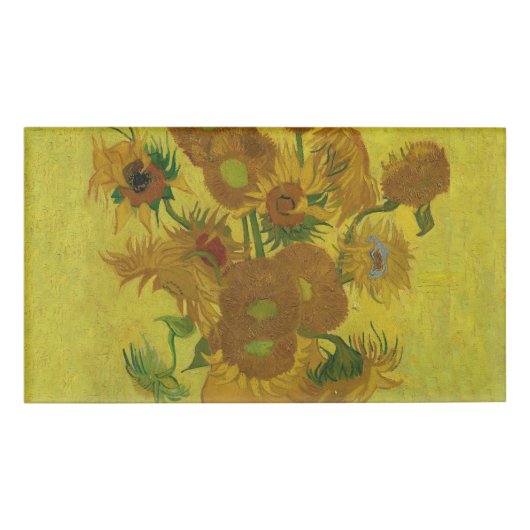 Vincent Van Gogh 15 zonnebloemen schilderen Naambadge (Voorkant)