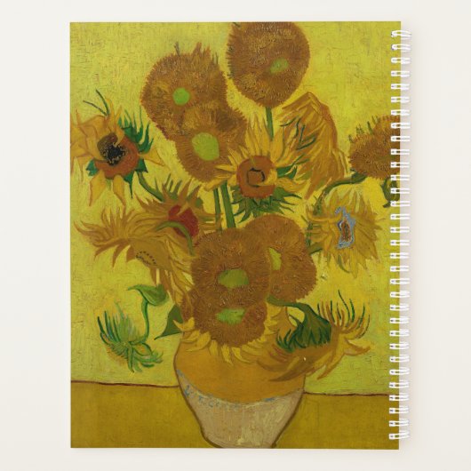 Vincent Van Gogh 15 zonnebloemen schilderen Planner (Achterkant)