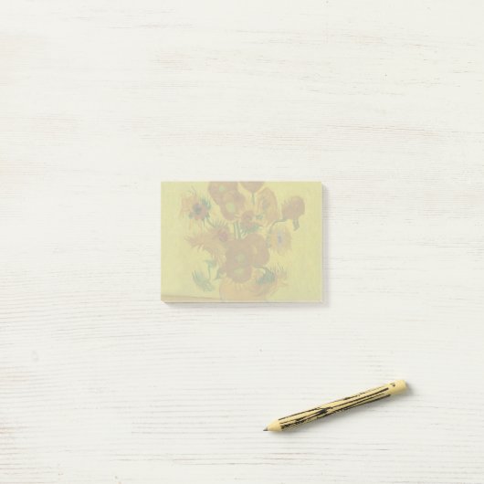 Vincent Van Gogh 15 zonnebloemen schilderen Post-it® Notes (Op bureau)