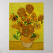 Vincent Van Gogh 15 zonnebloemen schilderen Poster (Voorkant)