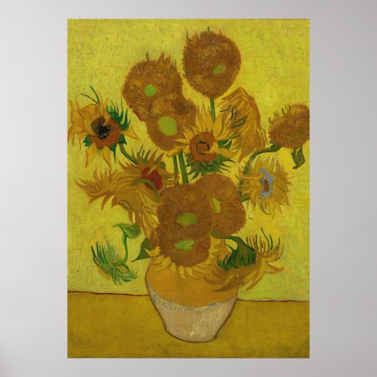 Vincent Van Gogh 15 zonnebloemen schilderen Poster (Voorkant)