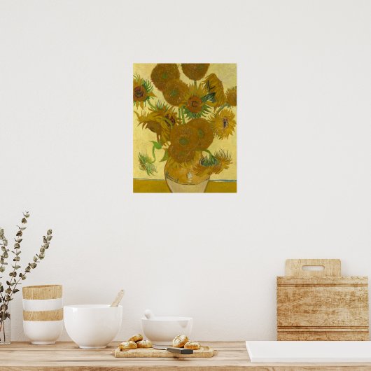Vincent Van Gogh 15 zonnebloemen schilderen Poster (Keuken)