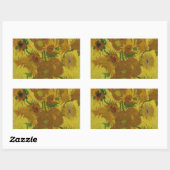 Vincent Van Gogh 15 zonnebloemen schilderen Rechthoekige Sticker (Vel)