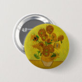 Vincent Van Gogh 15 zonnebloemen schilderen Ronde Button 5,7 Cm (Voorkant /achterkant)