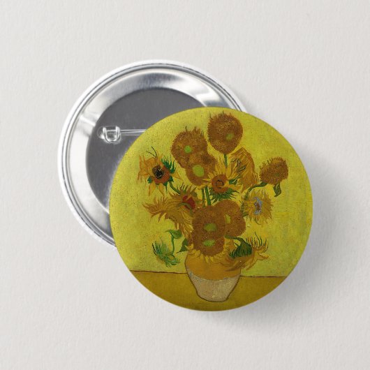 Vincent Van Gogh 15 zonnebloemen schilderen Ronde Button 5,7 Cm (Voorkant /achterkant)