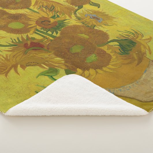 Vincent Van Gogh 15 zonnebloemen schilderen Sherpa Deken (3/4)