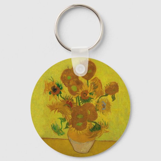Vincent Van Gogh 15 zonnebloemen schilderen Sleutelhanger (Voorkant)