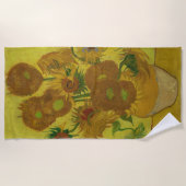 Vincent Van Gogh 15 zonnebloemen schilderen Strandlaken (Voorkant)