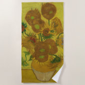 Vincent Van Gogh 15 zonnebloemen schilderen Strandlaken (Voorkant)
