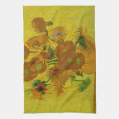 Vincent Van Gogh 15 zonnebloemen schilderen Theedoek (Verticaal)