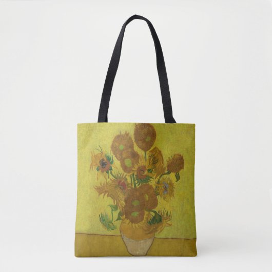 Vincent Van Gogh 15 zonnebloemen schilderen Tote Bag (Voorkant)