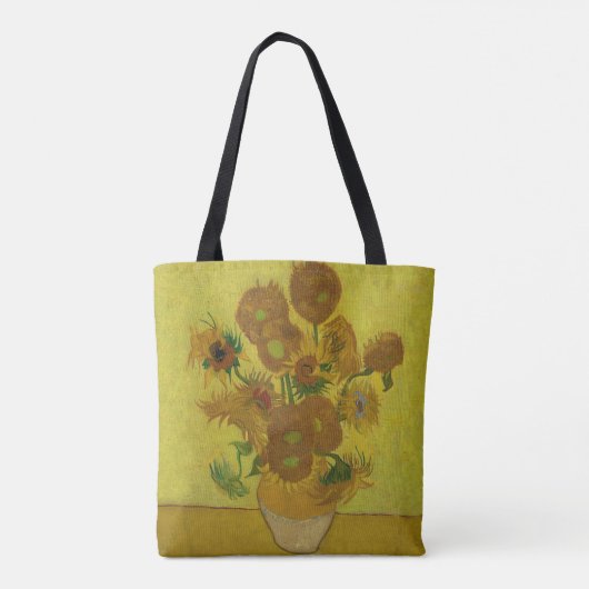 Vincent Van Gogh 15 zonnebloemen schilderen Tote Bag (Achterkant)