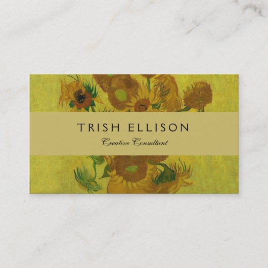 Vincent Van Gogh 15 zonnebloemen schilderen Visitekaartje (Voorkant)