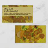 Vincent Van Gogh 15 zonnebloemen schilderen Visitekaartje (Voorkant / Achterkant)